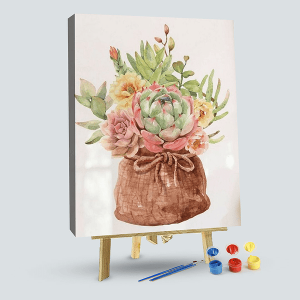paintingnumberart 16"x20"/40x50cm / Without frame Succulent Plants-Paint by number kit