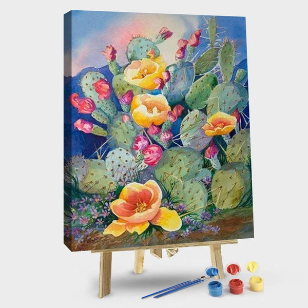 paintingnumberart 16"x20"/40x50cm / Without frame Succulents Cactus Plant – Flowers Paint By Number