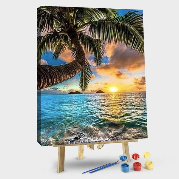 paintingnumberart 16"x20"/40x50cm / Without frame Sun on Seasaid – Landscape Paint By Number