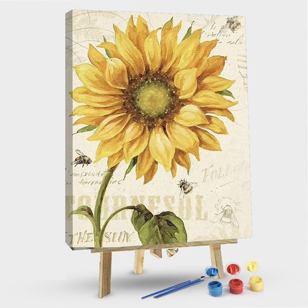 paintingnumberart 16"x20"/40x50cm / Without frame Sunflower Flower – Flowers Paint By Number