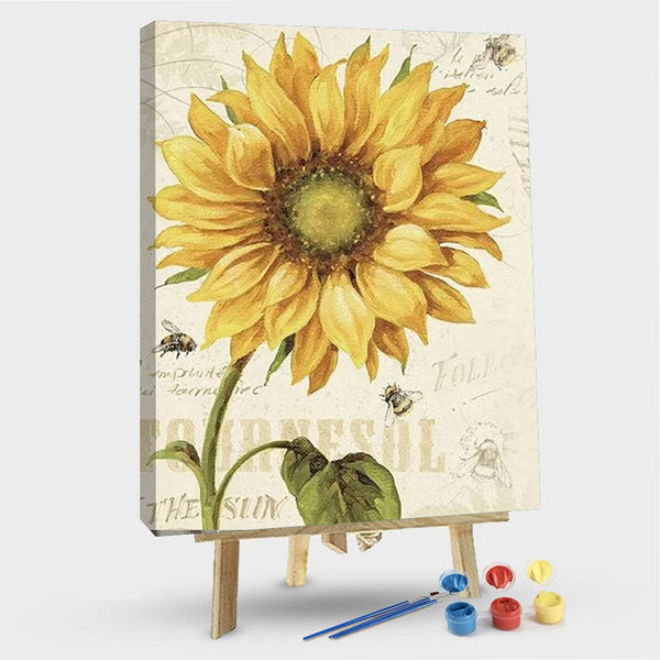 paintingnumberart 16"x20"/40x50cm / Without frame Sunflower Flower – Flowers Paint By Number