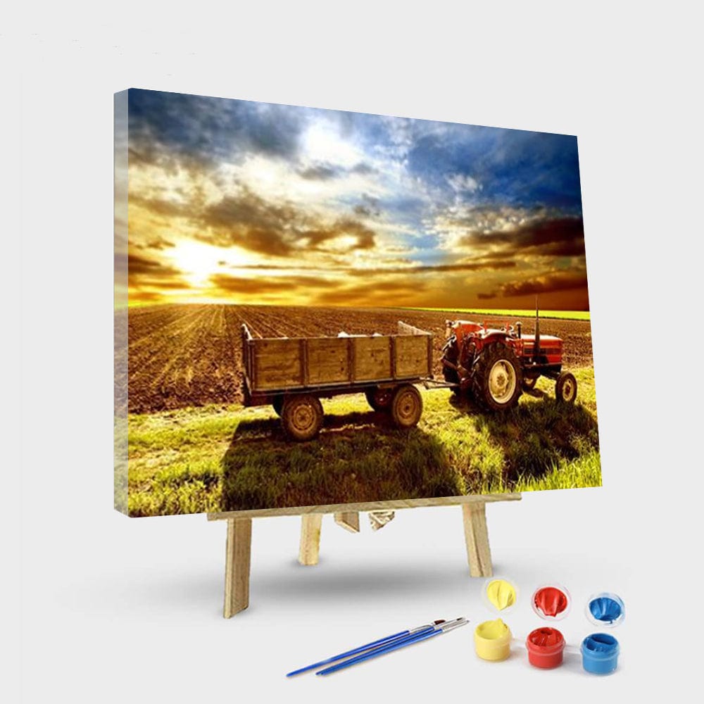 paintingnumberart 16"x20"/40x50cm / Without frame Sunrise in My Farm – Landscape Paint By Numbers