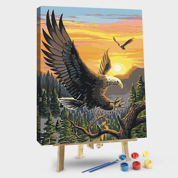 paintingnumberart 16"x20"/40x50cm / Without frame Sunset Eagle – Paint By Numbers Kit