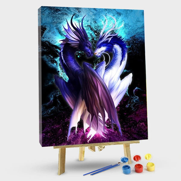 paintingnumberart 16"x20"/40x50cm / Without frame The Dragons – Animals Paint By Numbers