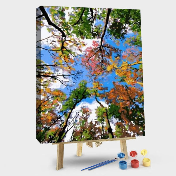 paintingnumberart 16"x20"/40x50cm / Without frame The Sky of Trees – Landscape Paint By Number
