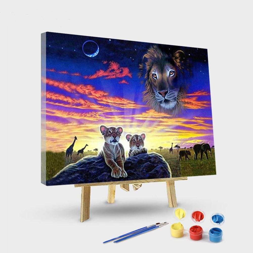 paintingnumberart 16"x20"/40x50cm / Without frame Three wolves – Animals Paint By Number 的副本
