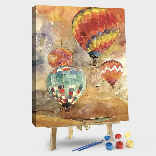 paintingnumberart 16"x20"/40x50cm / Without frame Travels Balloons – Landscape Paint By Number