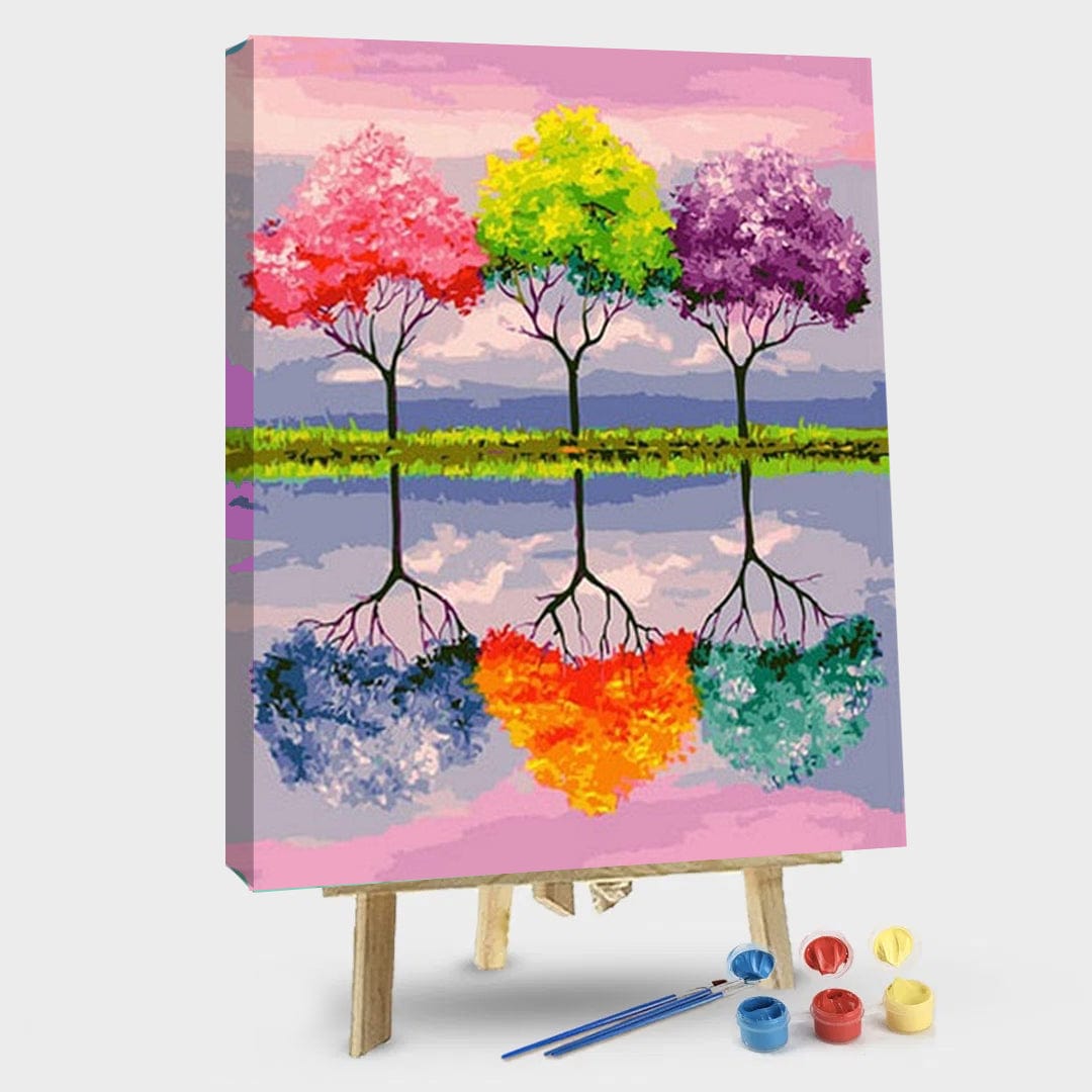 paintingnumberart 16"x20"/40x50cm / Without frame Trees of Bright Colors – Landscape Paint By Numbers