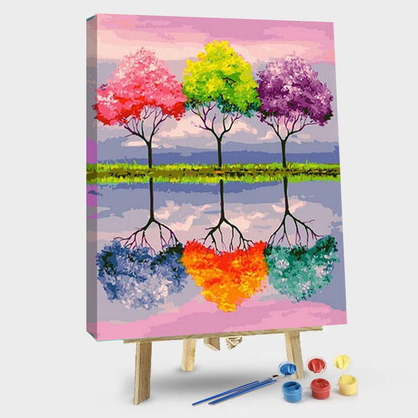 paintingnumberart 16"x20"/40x50cm / Without frame Trees of Bright Colors – Landscape Paint By Numbers