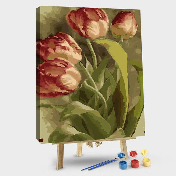 paintingnumberart 16"x20"/40x50cm / Without frame Tulip Flowers Spring – Flowers Paint By Number