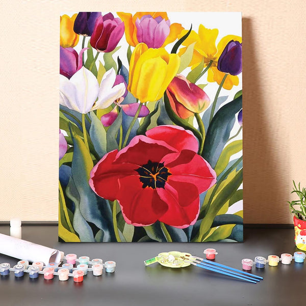 paintingnumberart 16"x20"/40x50cm / Without frame Tulip Garden -Paint by Numbers Kit