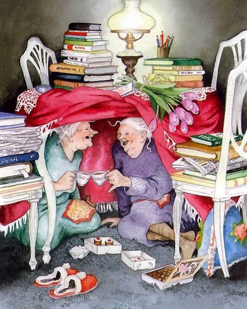 paintingnumberart 16"x20"/40x50cm / Without frame Two little old ladies-Paint by Numbers Kit