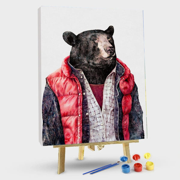 paintingnumberart 16"x20"/40x50cm / Without frame Uncle Bear– Paint By Number