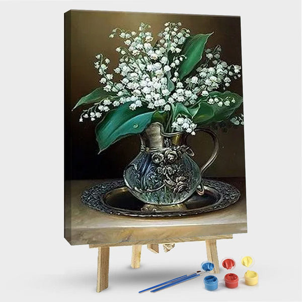 paintingnumberart 16"x20"/40x50cm / Without frame Valley Flowers in Jar – Flowers Paint By Number