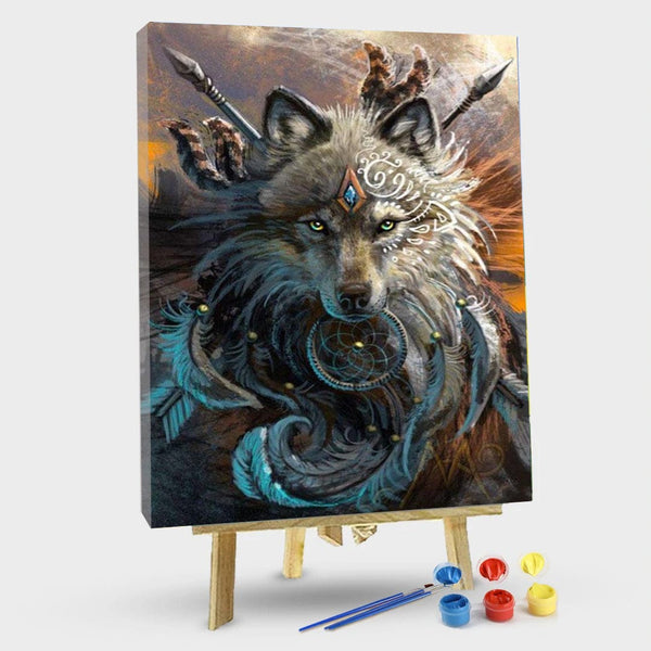 paintingnumberart 16"x20"/40x50cm / Without frame Warrior Wolf – Animals Paint By Number