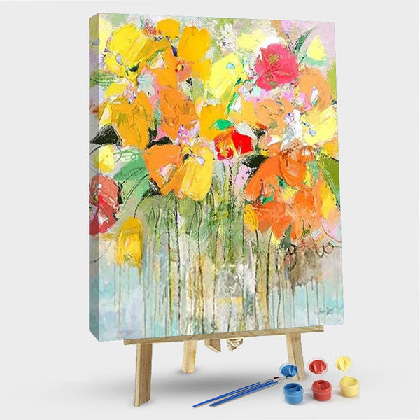paintingnumberart 16"x20"/40x50cm / Without frame Watercolor Floral – Abstract Paint By Numbers