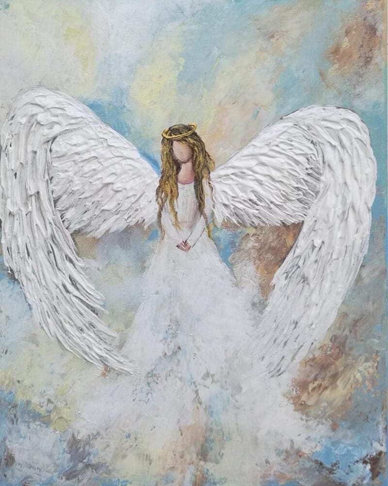 paintingnumberart 16"x20"/40x50cm / Without frame White angel-Paint by Numbers Kit