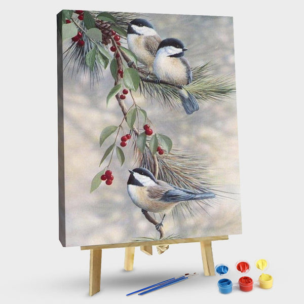 paintingnumberart 16"x20"/40x50cm / Without frame Winter birds-Paint by Numbers Kit