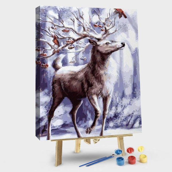 paintingnumberart 16"x20"/40x50cm / Without frame Winter Deer – Animals Paint By Number
