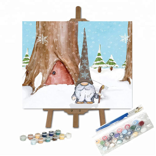 paintingnumberart 16"x20"/40x50cm / Without frame Winter Gnome IV-Paint by Numbers Kit
