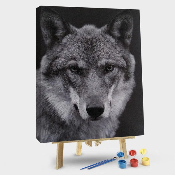 paintingnumberart 16"x20"/40x50cm / Without frame Wolf Black And White – Animals Paint By Number