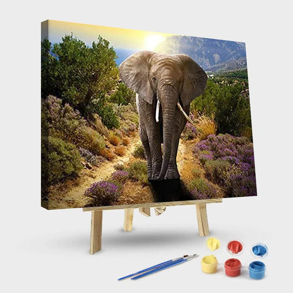 paintingnumberart 16"x20"/40x50cm / Without frame Young Elephant – Animals Paint By Number