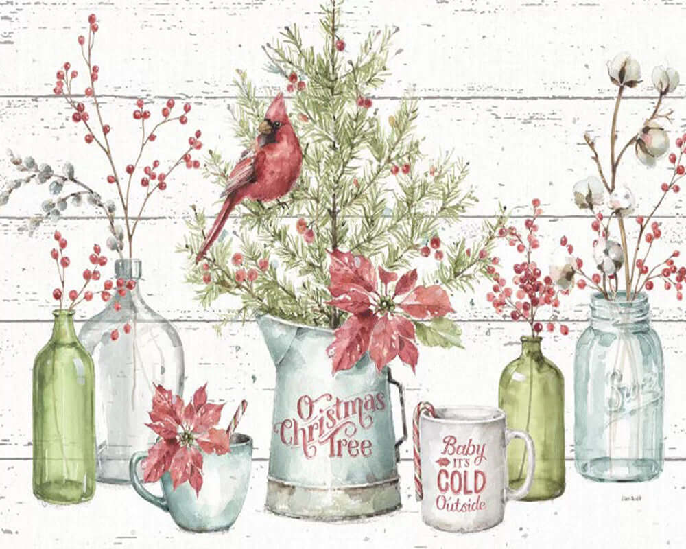 paintingnumberart A Christmas Weekend I Shiplap-Paint by Numbers Kit