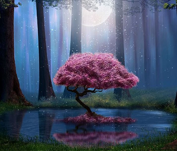 paintingnumberart A pink tree-Paint by Numbers Kit