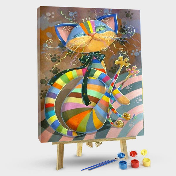 paintingnumberart Abstract Cartoon Cat – Animals Paint By Number