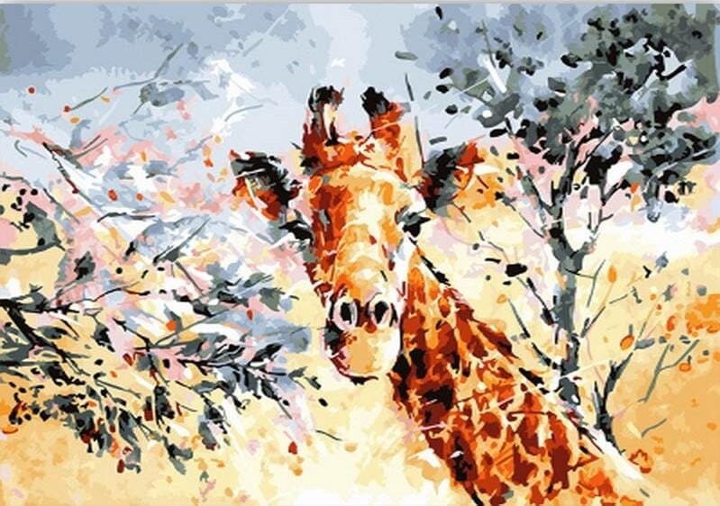 paintingnumberart Abstract giraffe – Animals Paint By Number