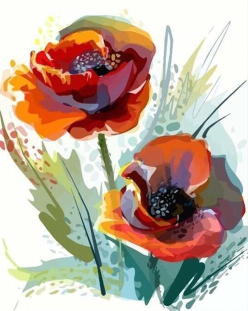 paintingnumberart Anemone Red – Flowers Paint By Number