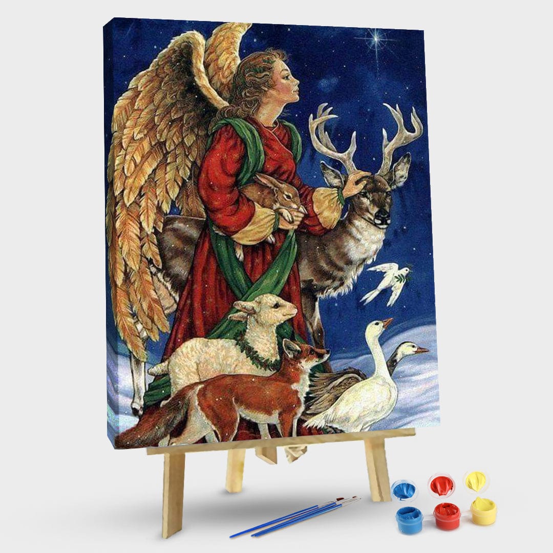 paintingnumberart Angel and deer-Paint By Numbers Kit