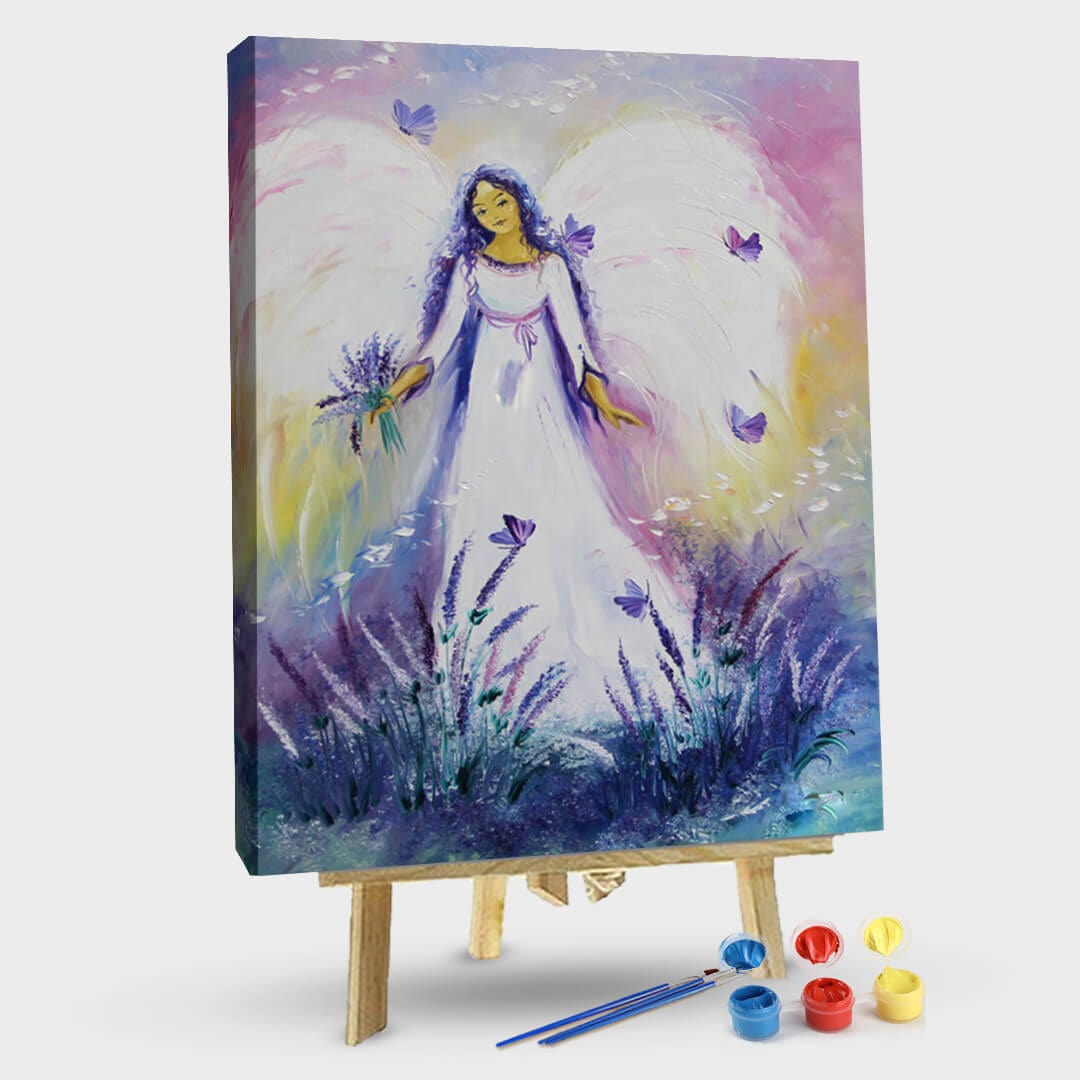 paintingnumberart Angel and lavender – Paint by number kit