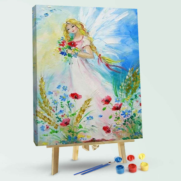 paintingnumberart Angel holding flowers–Paint by Numbers Kit