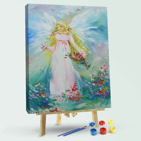 paintingnumberart Angel with flowers–Paint by Numbers Kit