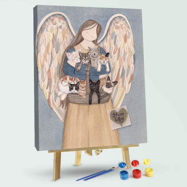 paintingnumberart Angels and cute animals–Paint by Numbers Kit