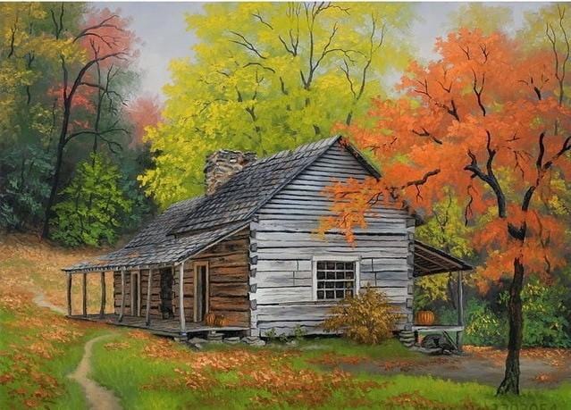paintingnumberart Autumn Country House – Landscape Paint By Number