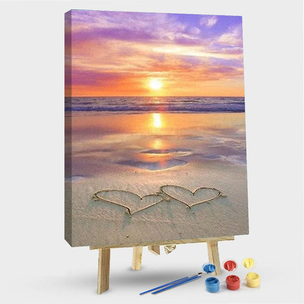 paintingnumberart Beach With a Heart – Seascape Paint By Number