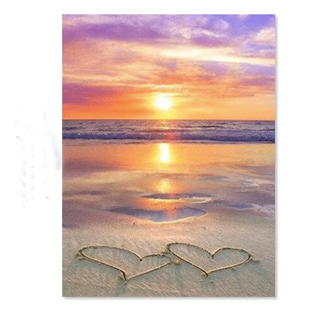 paintingnumberart Beach With a Heart – Seascape Paint By Number