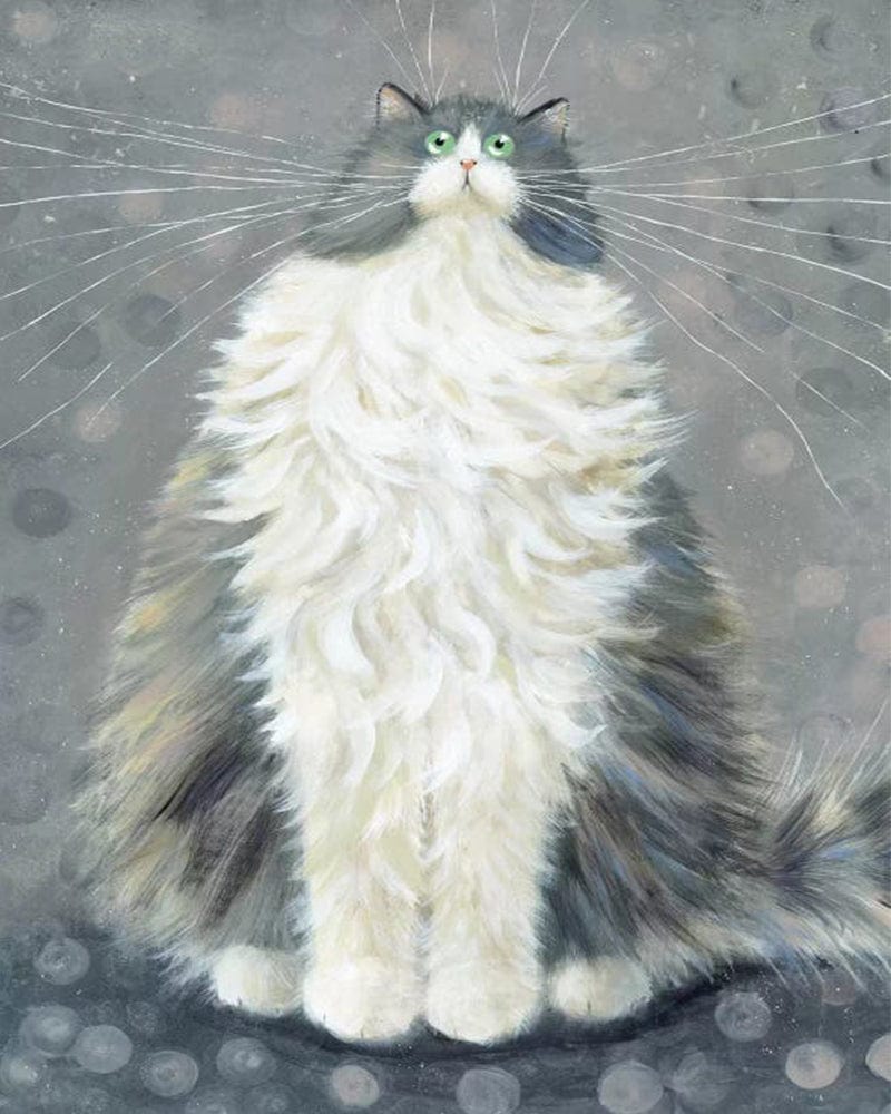 paintingnumberart Big white cat-Paint By Numbers Kit