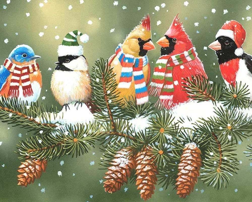 paintingnumberart Birds in the winter-Paint by Numbers Kit