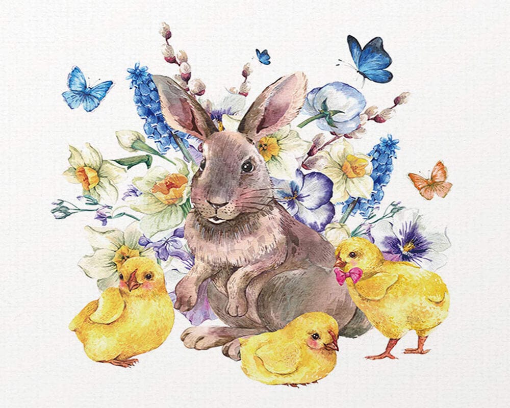 paintingnumberart Bunny and Chick – Paint By Numbers Kit