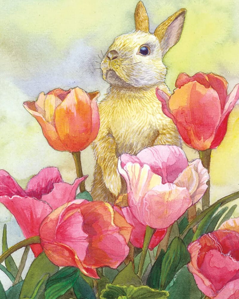 paintingnumberart Bunny Tulip-Paint by Numbers Kit