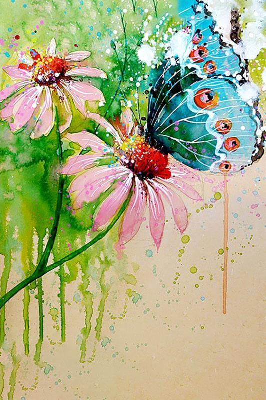 paintingnumberart Butterfly On A Flower – Flowers Paint By Numbers