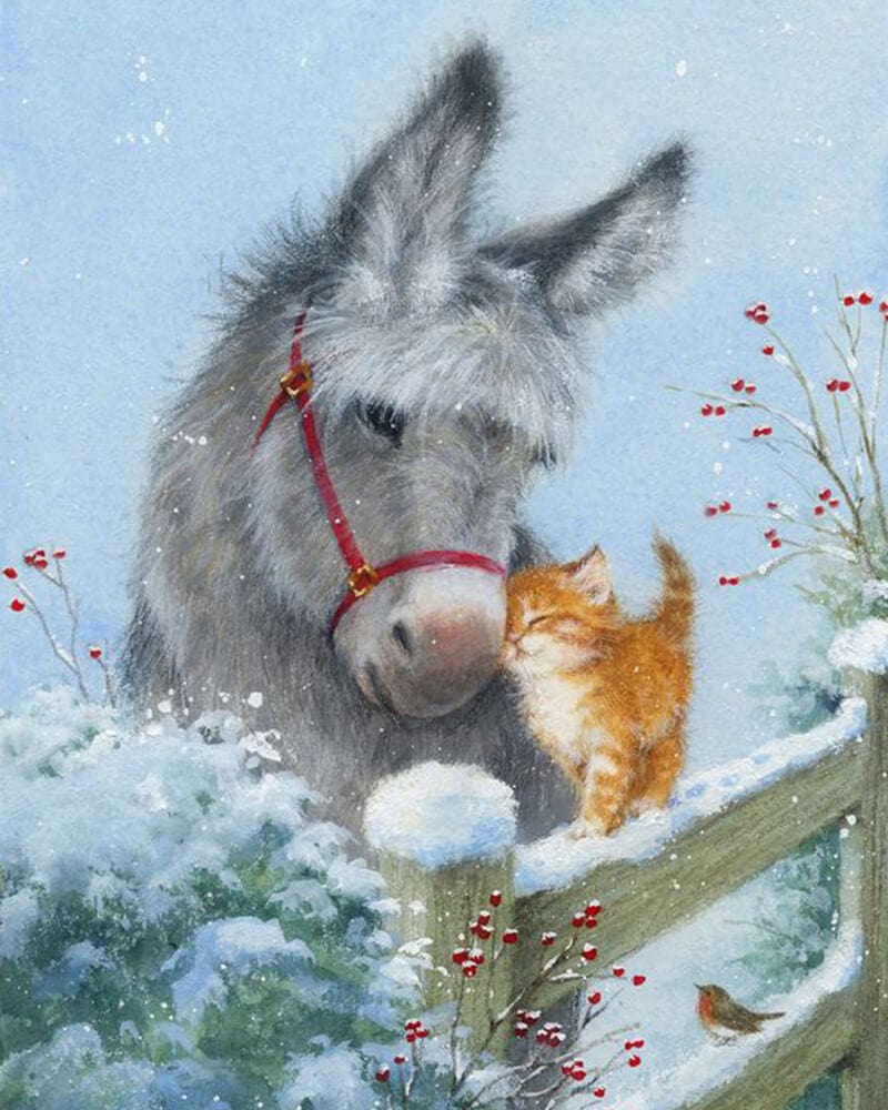 paintingnumberart Cat in the snow-Paint By Numbers Kit