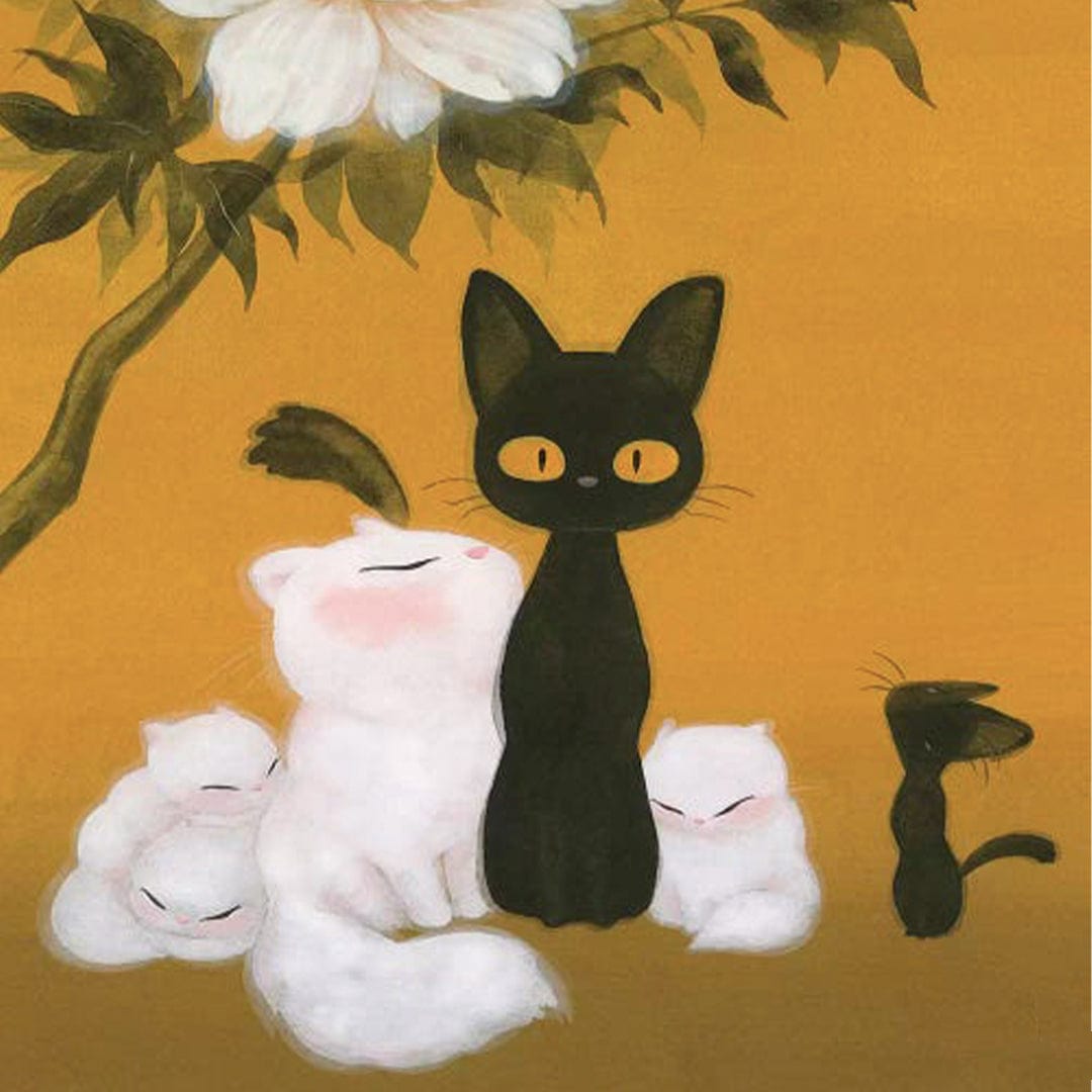 paintingnumberart Cats And Peony-Mini DIY Paint by Numbers Kit