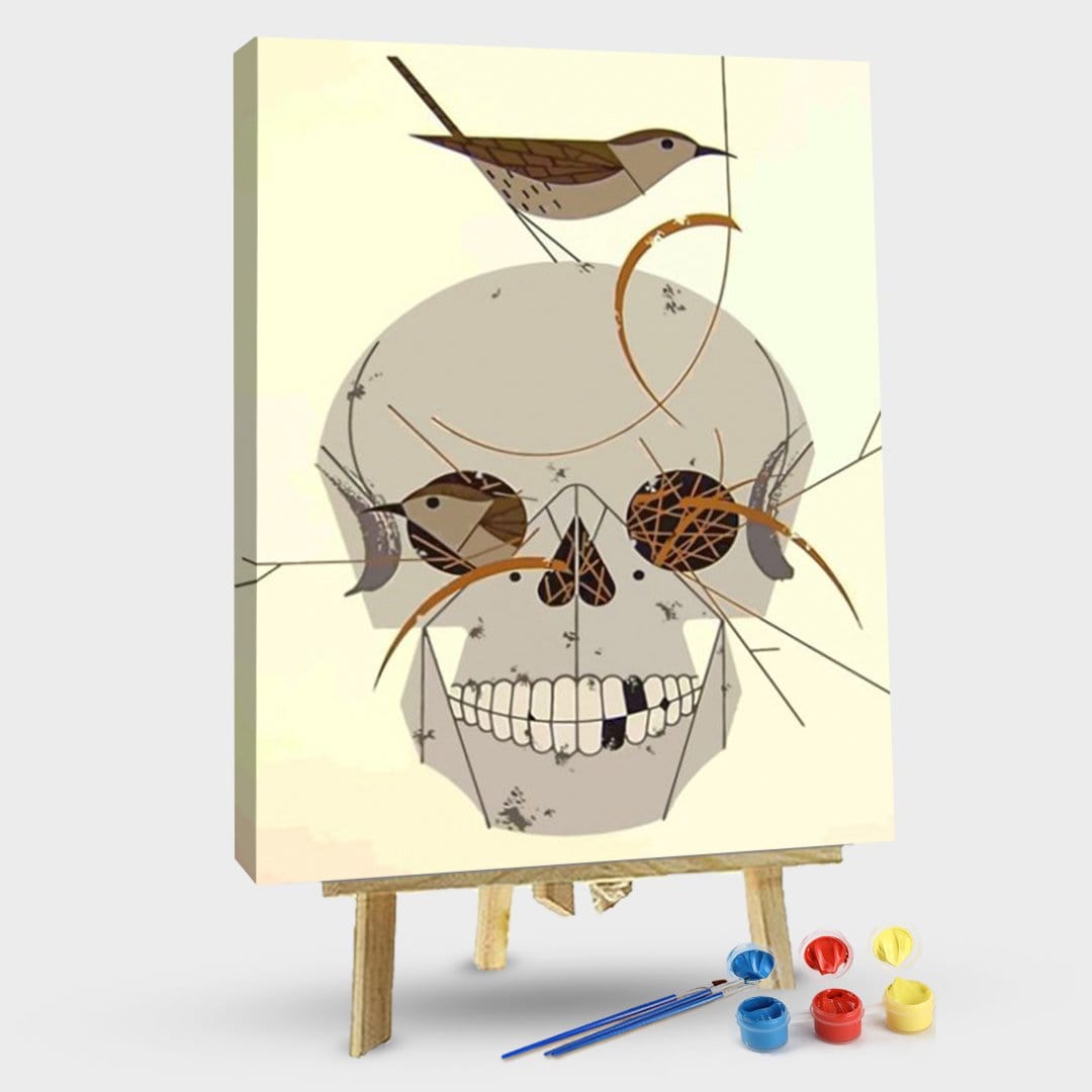 paintingnumberart Charley Harper Skull -Paint by Numbers Kit