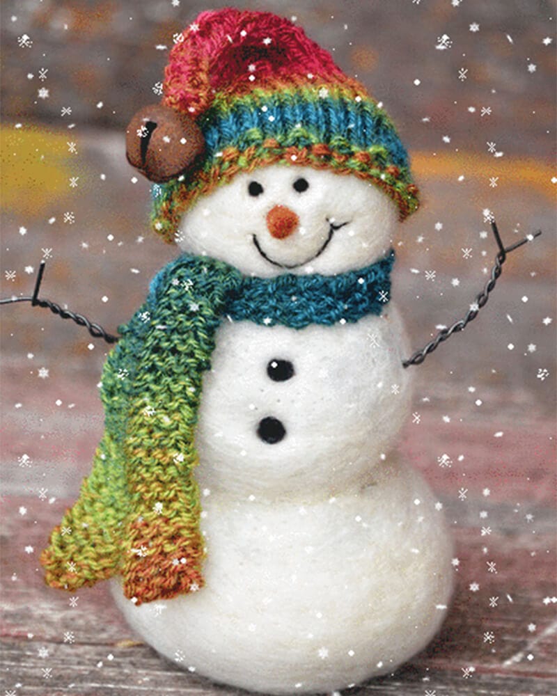paintingnumberart Cheerful snowman-Paint By Numbers Kit