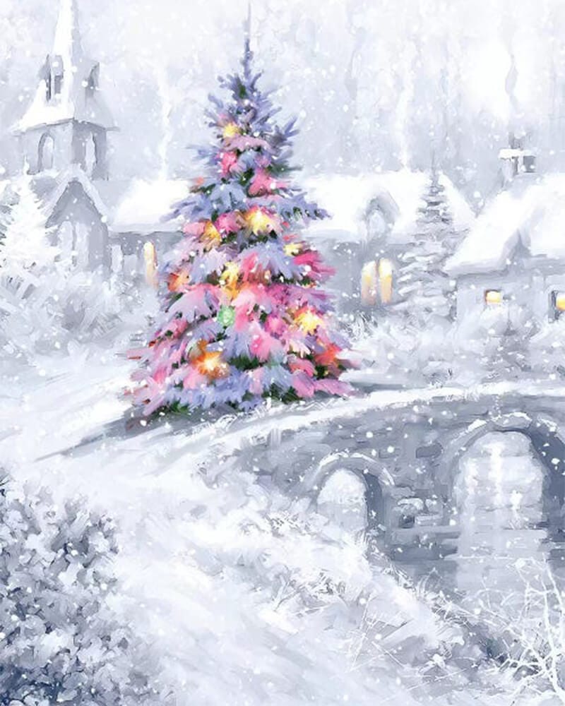 paintingnumberart Christmas Bridge-Paint by Numbers Kit