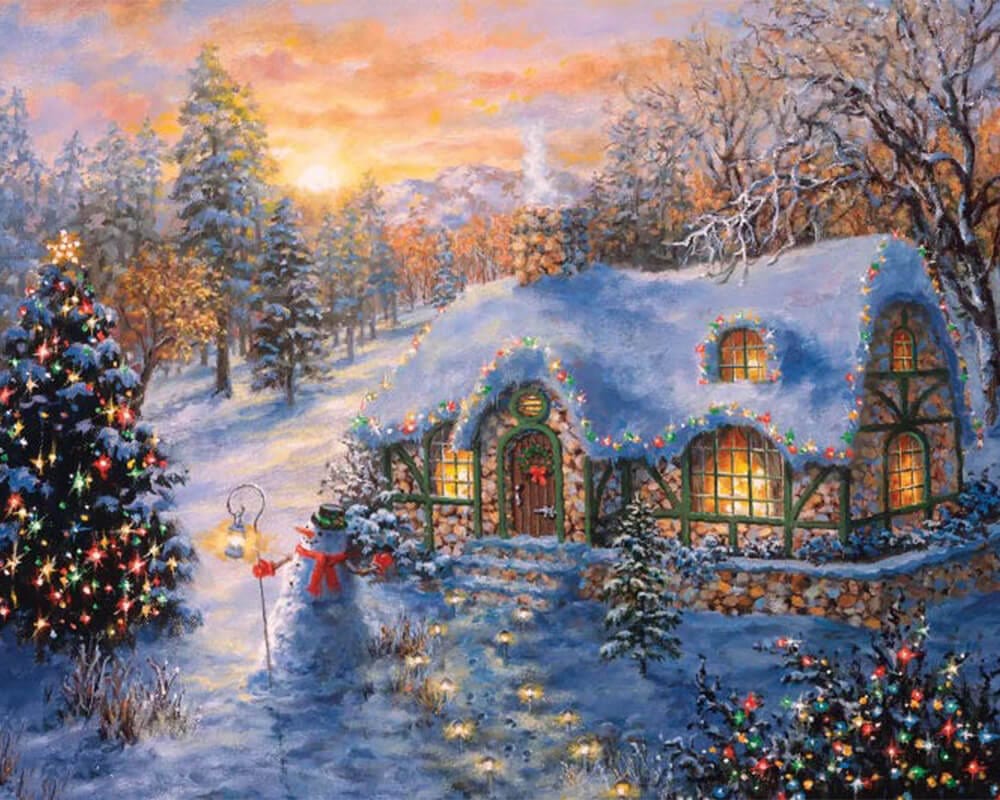 paintingnumberart Christmas CottageI-Paint by Numbers Kit